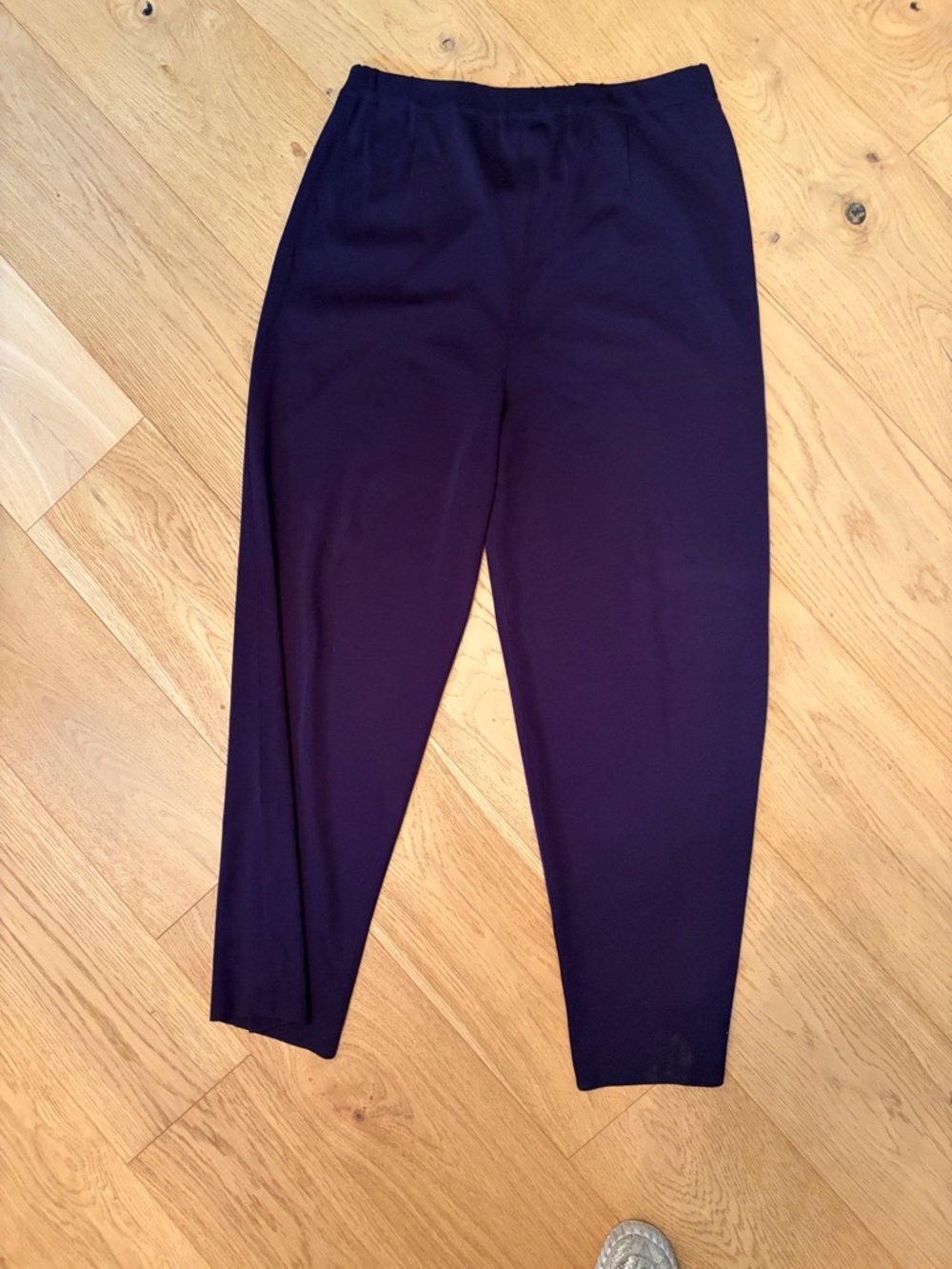 Misook Navy Women's Pull-On Tapered Knit Pants